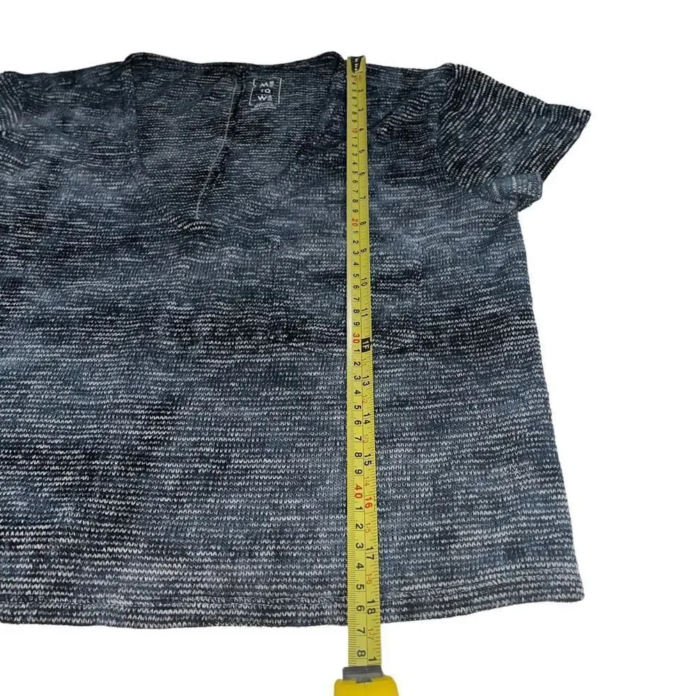 Me‎ to We Navy/Grey Marbled Knit Crop Top - Size Medium - Picture 5 of 8